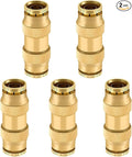 3/8" Brass Push to Connect Fittings Straight Union Dot Approved Air Brake Quick Connect Fittings Air Line Fittings Air Suspension Kit for Truck Trailers and Air Brake System 2Pcs