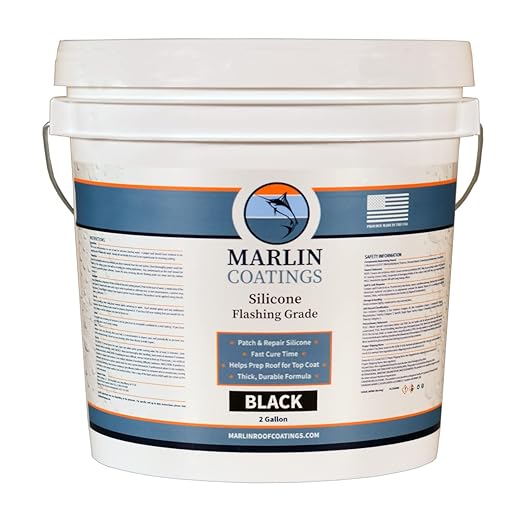 100% Silicone Roof Patch – Prevent and Repair Leaks – Complete Waterproofing – Easy Trowel or Brush Application…(1/2 Gallon, Black)