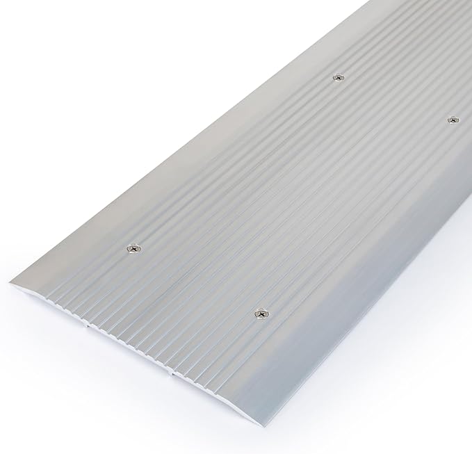 Premium Door Threshold - Door Saddle Flat Utility ADA Wheelchair Compliance - Commercial GradeExterior Door Threshold - Aluminum, 10" Wide x 84" Long