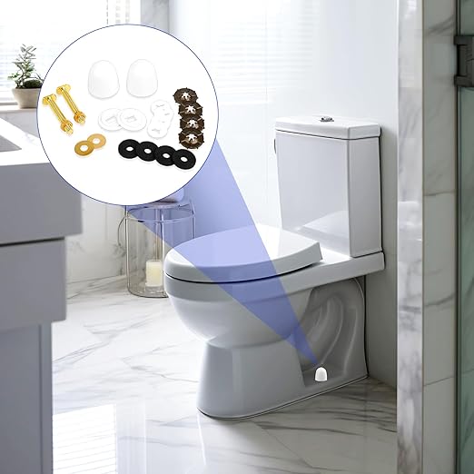 American Standard Toilet Flange Repair Kit - Universal Toilet Bolts and Caps Set, Includes Closet Bolts, Nuts, and Washers