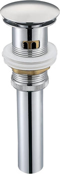 Stainless Steel Pop up Drain for Bathroom Sink Inst Sink Drain with Detachable Basket, Polished Chrome Drain Component with Overflow Bathroom Sink Drain
