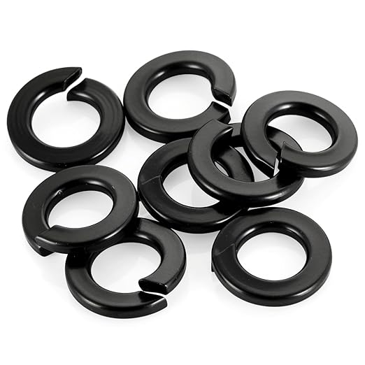 M5 Black Spring Lock Washer, 304 Stainless Steel, Black Coating Split Lock Washer Elastic Gasket, for Screw Fasteners, 50 PCS