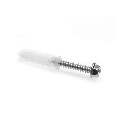 THE CIMPLE CO Ribbed Plastic Conical Anchors and Screws - for Concrete, Stucco, Brick, Drywall, and Similar - Kit of 10 Screws, and 10 Anchors