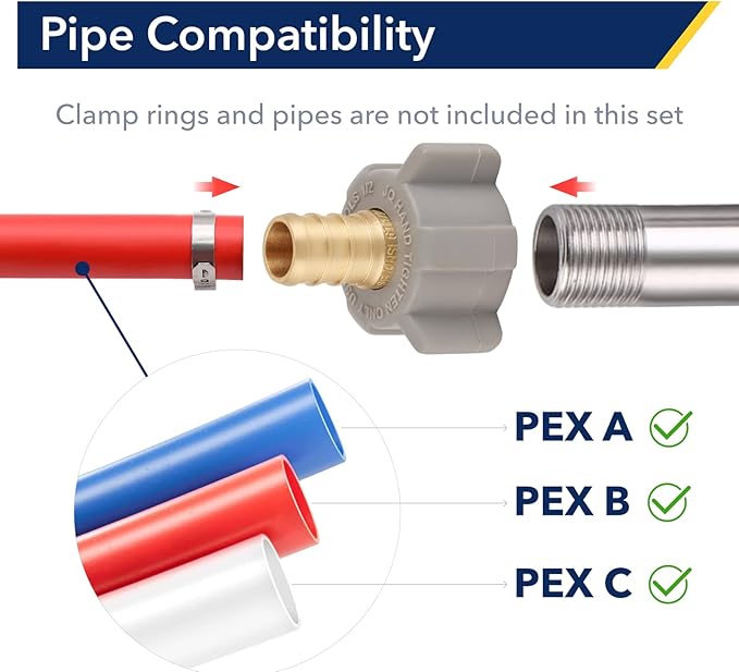 (Pack of 25) PLUMBINGMASTER Pipe Fitting - 1/2" Pex 1/2" Female NPT Swivel Adapter Barb Crimp Fitting, Anti-Corrosion,No Lead, 5 Year Warranty, (PEX1807202-25PCS)