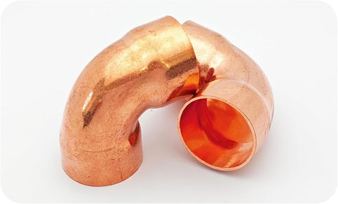 2Pcs 1 Inch ID 0.8mm Thick Pure Copper 90 Degree Elbow, Short Radius Pipe Fitting with Sweat Solder Connection for Plumbing HVAC Refrigeration System