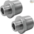 Xspeedonline Brass Pipe Reducer Fitting, 3/8" to 1/2" Male Compression Adapter with Leak-Proof Washer Compatible for Plumbing, 2-Pack