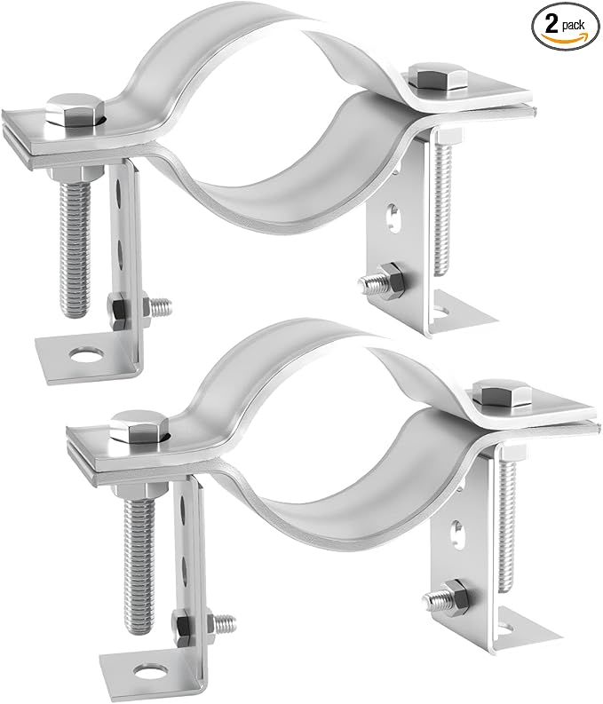 3 Inch Adjustable Pipe Bracket, B Vent Wall Bracket Chimney Pipe Support Clamp Round Gas Vent Strap, Heavy Duty Split Ring Hanger, 2 Pieces