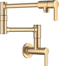KRAUS Oletto Pot Filler Faucet with Retractable Arm, Wall Mount Kitchen Faucet, Pot Filler for Stove in Spot-Free Brushed Brass, KPF-5001SFBB