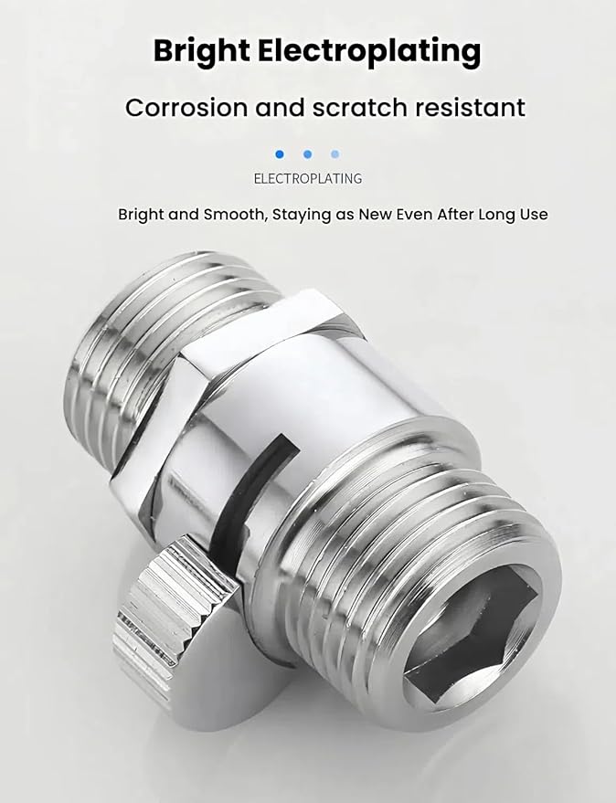 Premium Brass Shower Head Shut off Valve FOGZUVR - G 1/2" Shower Flow Restrictor Leak-Proof & Durable Construction with On/Off Switch for Handheld Shower Head,RV/Wall Mount Shower,Bidet Sprayer