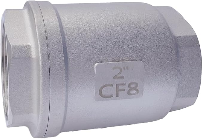 2" Stainless Steel Vertical Check Valve DN50, NPT Female Threaded, Prevents Oil-Water Backflow, Gas-Air, Sewage Pump