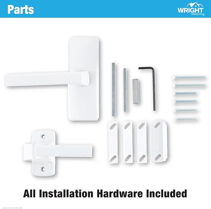 Wright Products Contemporary Lever Latch with No Lock Out Feature, Surface Mount Storm Door Handle for Metal and Wood Doors, Easy Installation, Durable Replacement Latch, White