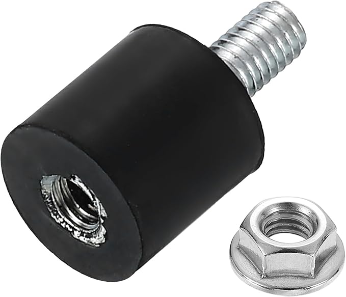 uxcell M3 Rubber Mounts, 1Pcs 8x8mm(DxH) Rubber Cylindrical Anti Vibration Isolator Shock Absorber with Lock Nut for Car Bobbin Generator Air Compressors
