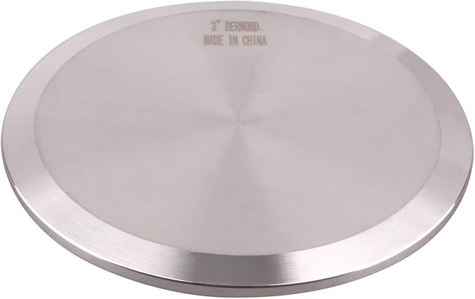 DERNORD Stainless Steel 304 Sanitary Fitting Clamp End Cap fits Tri-Clamp Ferrule Flange (3" (76mm) Tube OD)