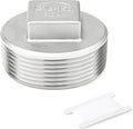 TAISHER 1PCS 304 Stainless Steel Outer Square Thread Socket Pipe Plug Fitting 2-1/2" NPT Male