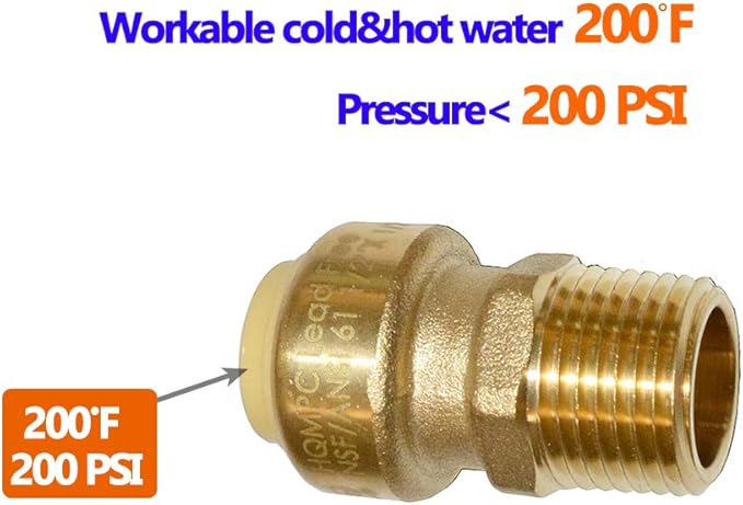 HQMPC Pex Fitting 1/2" Straight Coupling Push Fit PEX Fittings, Push-to-Connect Copper, CPVC, No Pb Brass Plumbing Fittings (6Pcs (1/2"))