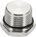 MECCANIXITY NPT Pipe Plug Fitting, 304 Stainless Steel NPT1/2 Male Outer Hex Thread for Plumbing Fixed with Sealing Rubber Ring
