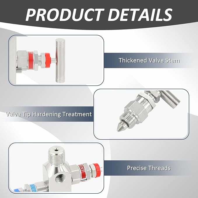 2-Valve Manifold – 316 Stainless Steel 2-Way High-Pressure Gas Distributor, Compatible with Pressure Gauges & Transmitters by Rosemount, Siemens, Honeywell, E+H