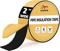 DEMEDO Pipe Insulation Tape, Pipe Wrap Insulation Foam Tape Self Adhesive, Outdoor Water Pipe Insulation Roll for HVAC, AC Line Insulation, 2 inch x 16.5 FT Heat Tape for Water Pipe, Black
