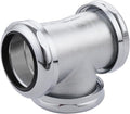 ZM Heavy Duty Brass 3-Way Tee with Slip Joint Connection, For Tubular Drain Application, 1-1/2 Inch Length, Chrome Plated