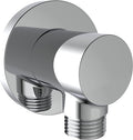 Aquaiaw Wall Supply Elbow with O-Ring Flange, Tapered 1/2 NPT Female Inlet, Solid Brass Wall Union, Round Water Supply Elbow, Polished Chrome, G1/2 Outlet