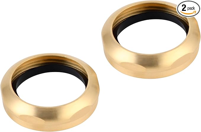 ZM Slip Joint Nut and Washer, Sink Drain Kit, Rough Brass, 1-1/2-Inch, 2 Pack
