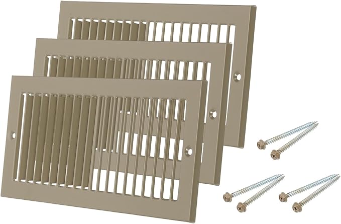 PATIKIL 4" x 10" Duct Opening Vent Cover, Toe Kick Vent Cover HVAC Toe Space Register Grille Return Air Grilles for Home Ceiling Wall Floor, Brown-Outer Size: 5.4" x 11.4"