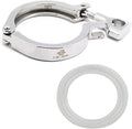 QiiMii Single Pin Heavy Duty Tri Clamps with Wing Nut Ferrule TC 2.5 Inch Stainless Steel 304 Sanitary Fittings with Silicone Gaskets