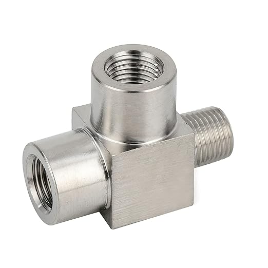 Metalwork 304 Stainless Steel Pipe Fitting, Reducing Street Tee, 1/8" NPT Male x 1/4" NPT Female x 1/4" NPT Female Reducer Male Run Tee, 2000psi (1 Pc)