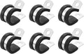 uxcell 5/8"(16mm) Cable Clamp, 304 Stainless Steel Rubber Cushioned Insulated R Shape Metal Clamp Tube Holder for Pipe Hose Wire Cord Installation 6Pcs