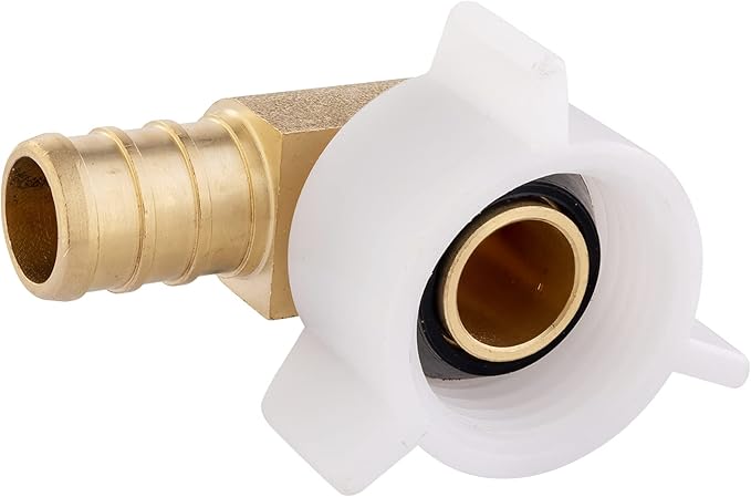 5-Pack EFIELD Pex 3/4" Pex x 3/4" Female NPT Swivel Elbow Brass Barb Crimp Fittings ASTM F1807,(PEX1807211-5PCS)