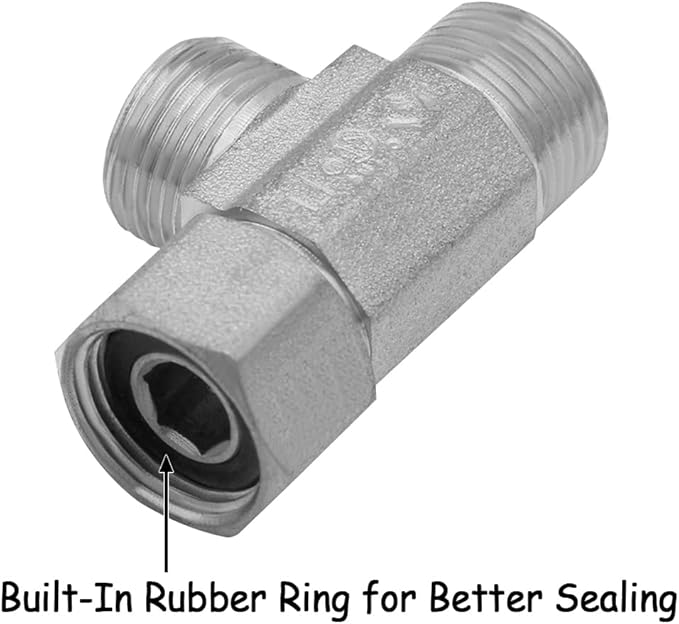 2PCS Lead-Free Brass Nickel Plating Angle Stop Add-A-Tee Valve, 3/8" Compression Inlet x 3/8" Compression Outlet x 3/8" Compression Outlet, Water Line Splitter 3 Way Valve Fittings