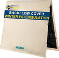 Backflow Preventer Cover Insulated 36"W x 36"H for IN-WALL Pipes with Aluminum Foil Backflow Insulation Cover with 7 Layers Fabric, Sprinkler Covers for Outside Pipe Traversable, Khaki