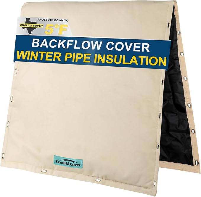 Backflow Preventer Cover Insulated 24"W x 24"H for IN-WALL Pipes with Aluminum Foil Backflow Insulation Cover with Thicker 7 Layers Fabric, Sprinkler Covers for Outside Pipe Traversable