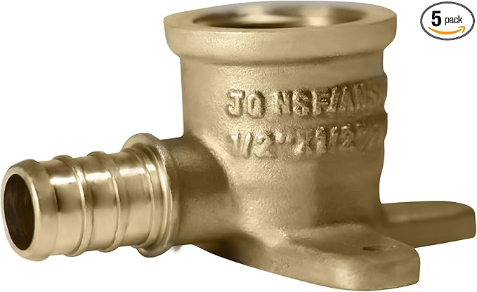 XFITTING 1/2 Inch Pex x 1/2 Inch Female NPT Drop Ear Elbow (5 Pieces)