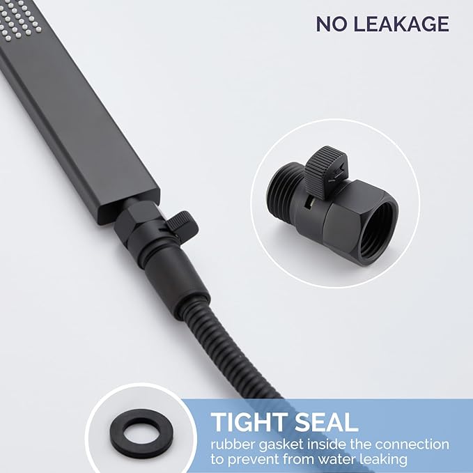 Angle Simple Shower Valve, Brass Water Flow Control Shut Off Valve for Hand Shower, RV Hose Flow Restrictor, Matte Black