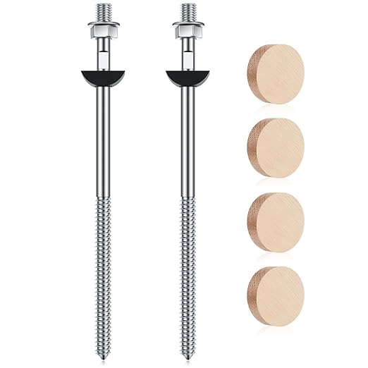 Shimeyao 2 Set Wood Newel Mounting Kit Newel Post Fastener Installation Kit for Residential and Commercial Installation, Anchors Post Directly to Wood or Concrete Floor