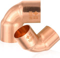 HeSun 100-Pack Copper Fittings, 1/2-Inch Short Radius 90-Degree Copper Elbow, C x C with Sweat Solder Connection