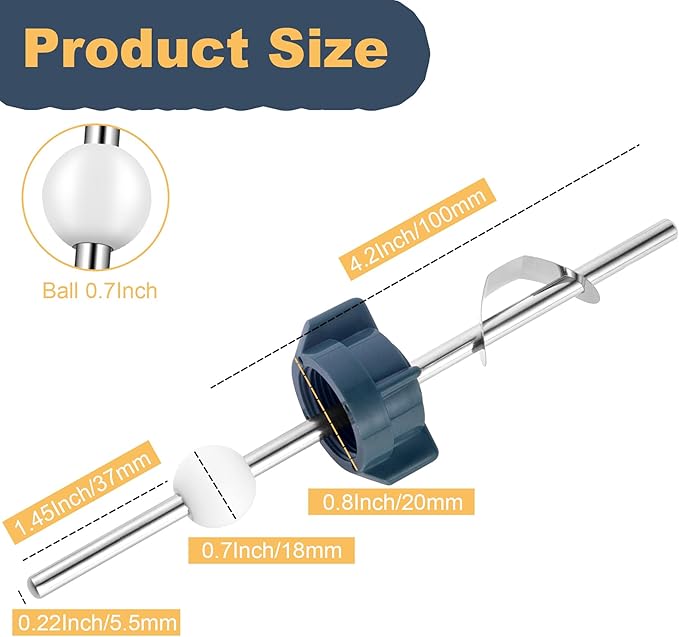 Lavatory Pop Up Center Piece Assembly,Pivot Rod Bathroom Sink Repair Kit,Sink Ball Replacement Parts Compatible with Price Pfister Pop Up Stopper and Other Popular Brands, Replacement for PS2673（2PCS）