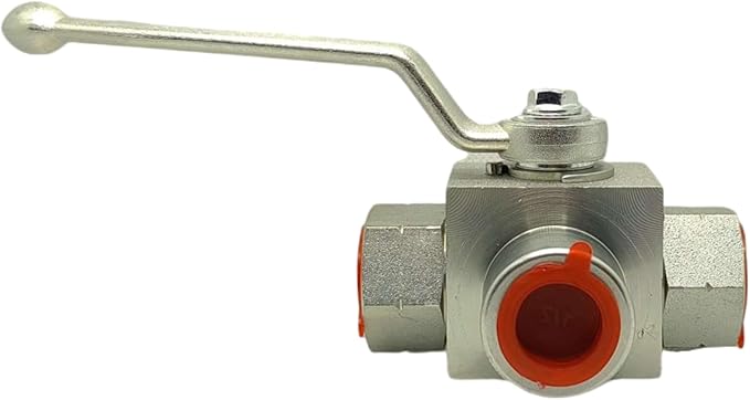 LX Hydraulic High Pressure 3 Way Ball Valve L-Born 1/2'' NPT Hydraulic Valve 7250 PSI (500 bar) Shut-Off KHB3K Hydraulic Ball Valve