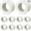 10Pcs 2" x 1 1/4" PVC Reducer Bushing Fitting, SCH40 (Socket x Socket) Furniture Grade PVC Pipe Fitting, Reducer Bush Adapter for Home Sewer Plumbing, Industrial, Pipe Connection