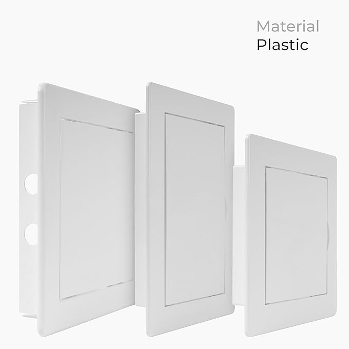 4 x 6 Inch White Square ABS Plastic Plumbing Access Panel - Indoor Wall Access Door for HVAC, Wall, Ceiling, and Drywall with Panel - Opening Box Door Cover - Easy to Instal