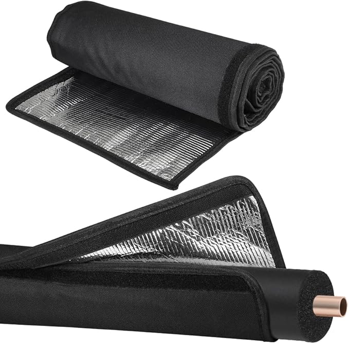 Picowe 3 Layer 97x12 Inch HVAC Copper Pipe Insulation Cover, 600D Oxford HVAC Line Set Wrap Outdoor AC Pipe Insulation Cover, Waterproof Copper Pipe Protection for Air Conditioner Line Insulation