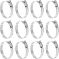 HARFINGTON 12 Pcs Hose Clamp 1-13/16"-2-3/4" (46-70mm) 304 Stainless Steel Adjustable Worm Gear Hose Clamp with Phillips Screw Assortment Kit for Fuel Line Pipe Plumbing Automotive Tube