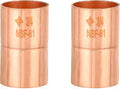 HeSun 200-Pack Copper Fittings, 3/4-Inch Copper Coupling with Rolled Stop, C x C with Sweat Solder Connection