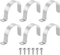 uxcell 6Pcs 63mm(2-1/2") One Hole Rigid Pipe Strap, 304 Stainless Steel Conduit Clamp Thicken U Bracket Heavy Duty Pipe Clamp with Self-Tapping Screws for Fixing Tube Cable, Silver