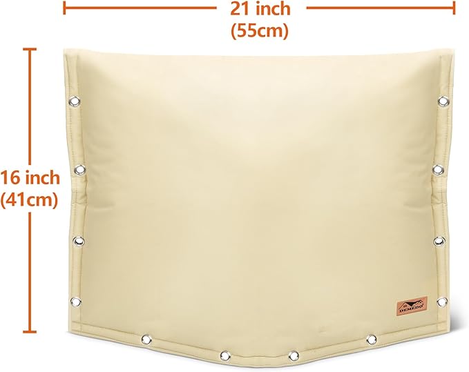 Backflow Preventer Insulation Cover - 3 Way Opening Pipe Insulation Cover for Irrigation Valve, Sprinkler Cover for Outside - Winter Freeze Protection Backflow Cover - 21" W x 16" H, Beige