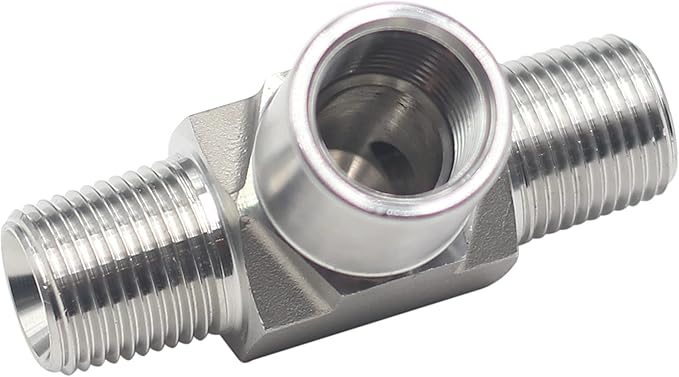 HFS(R) 304 Stainless Steel Forged Pipe Fitting Street Tee 1/2" NPT Male x 1/2" NPT Female x 1/2" NPT Male