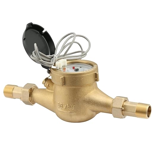 Watflow DN20 Water Meter 3/4" NPT,AWWA C708 Certification Gallon Water Flow Meter with Pulse Output, Cold Water Meter for Garden/Home/Apartment, Horizontal Install.