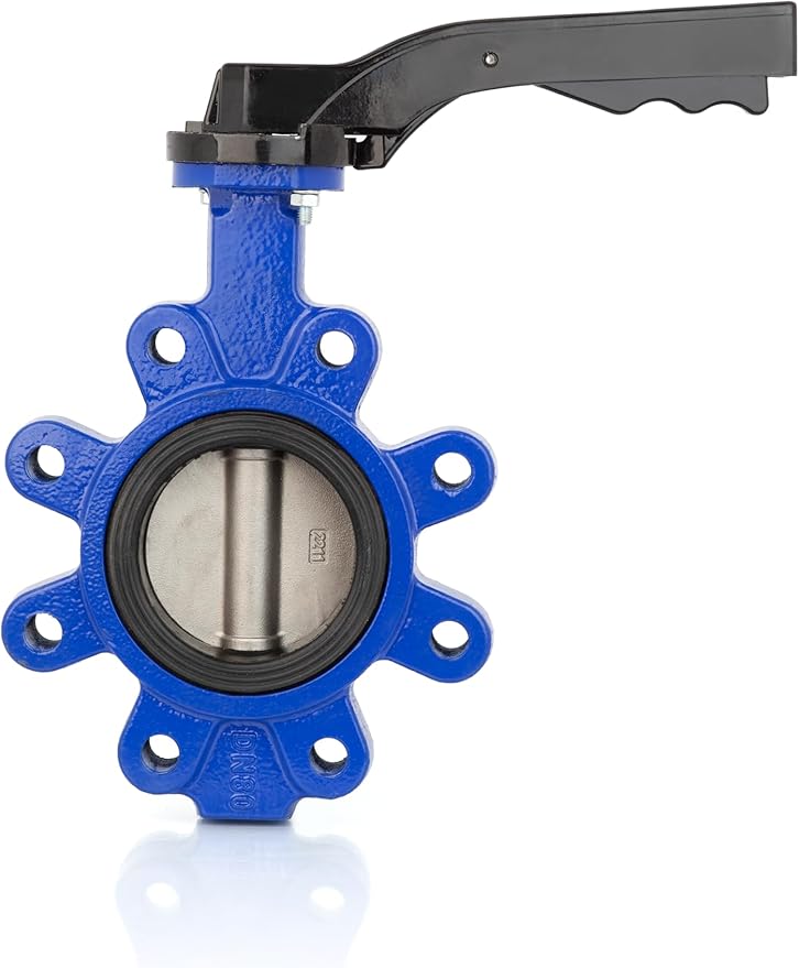 UNOX Lug Type Butterfly Valve DN80 (3"), Iron Disc with Cast Iron Body, EPDM Gasket, PN16 Working Pressure for Industrial Flow Control - Lug Type Valve for Liquids and Gases