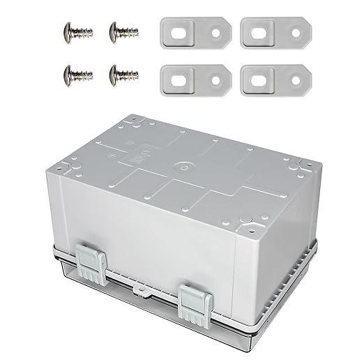 Waterproof Outdoor Junction Box IP66 ABS Plastic Electrical Box Universal DIY Project Box for Indoor/Outdoor Use with Wall-Mount Bracket Clear (11.8"x7.8"x6.6")